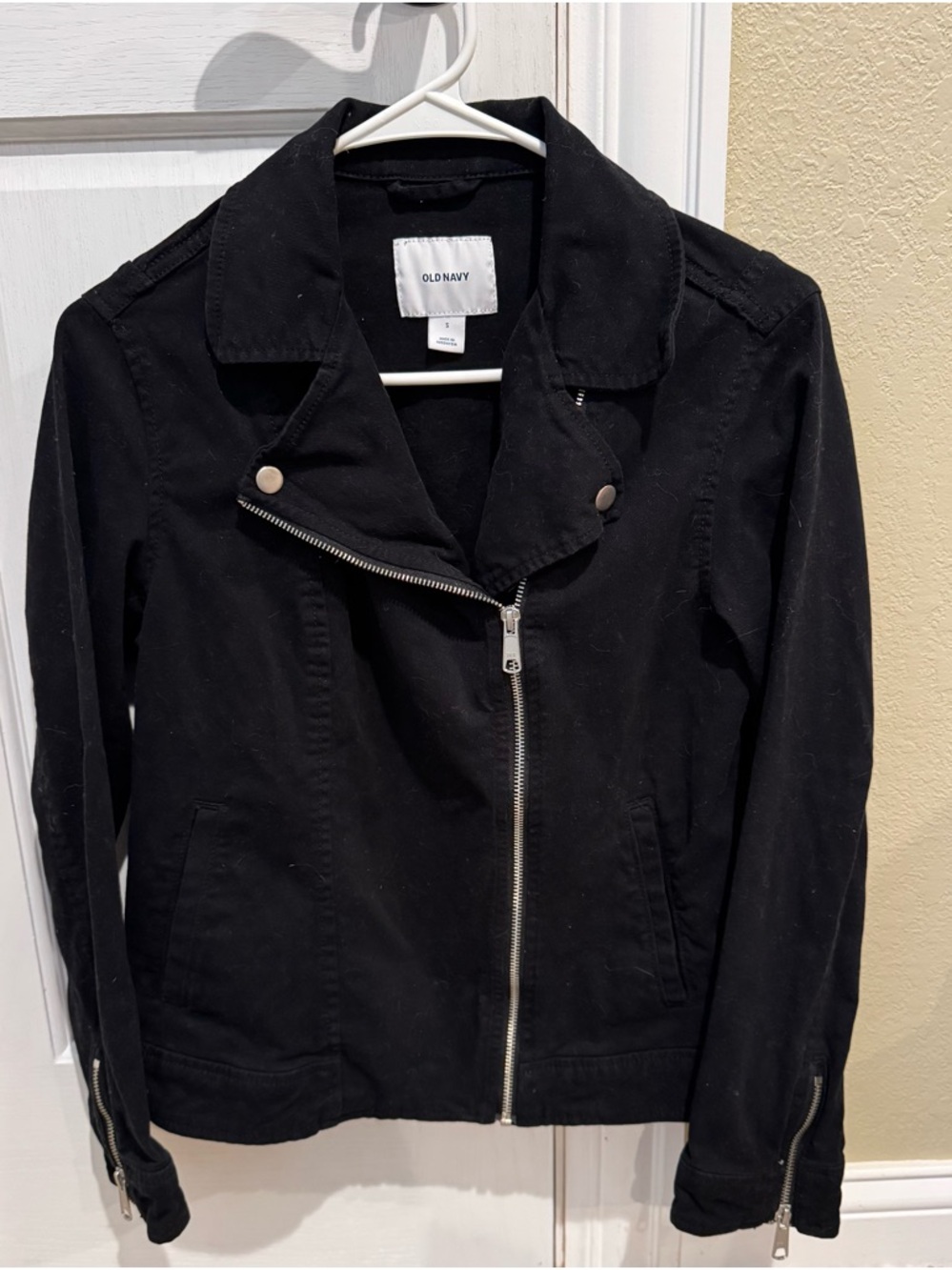 Old Navy Black Asymmetrical Zip Moto-Style Jacket